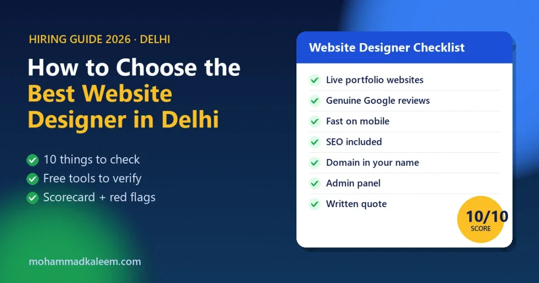 How to choose the best website designer in Delhi – checklist
